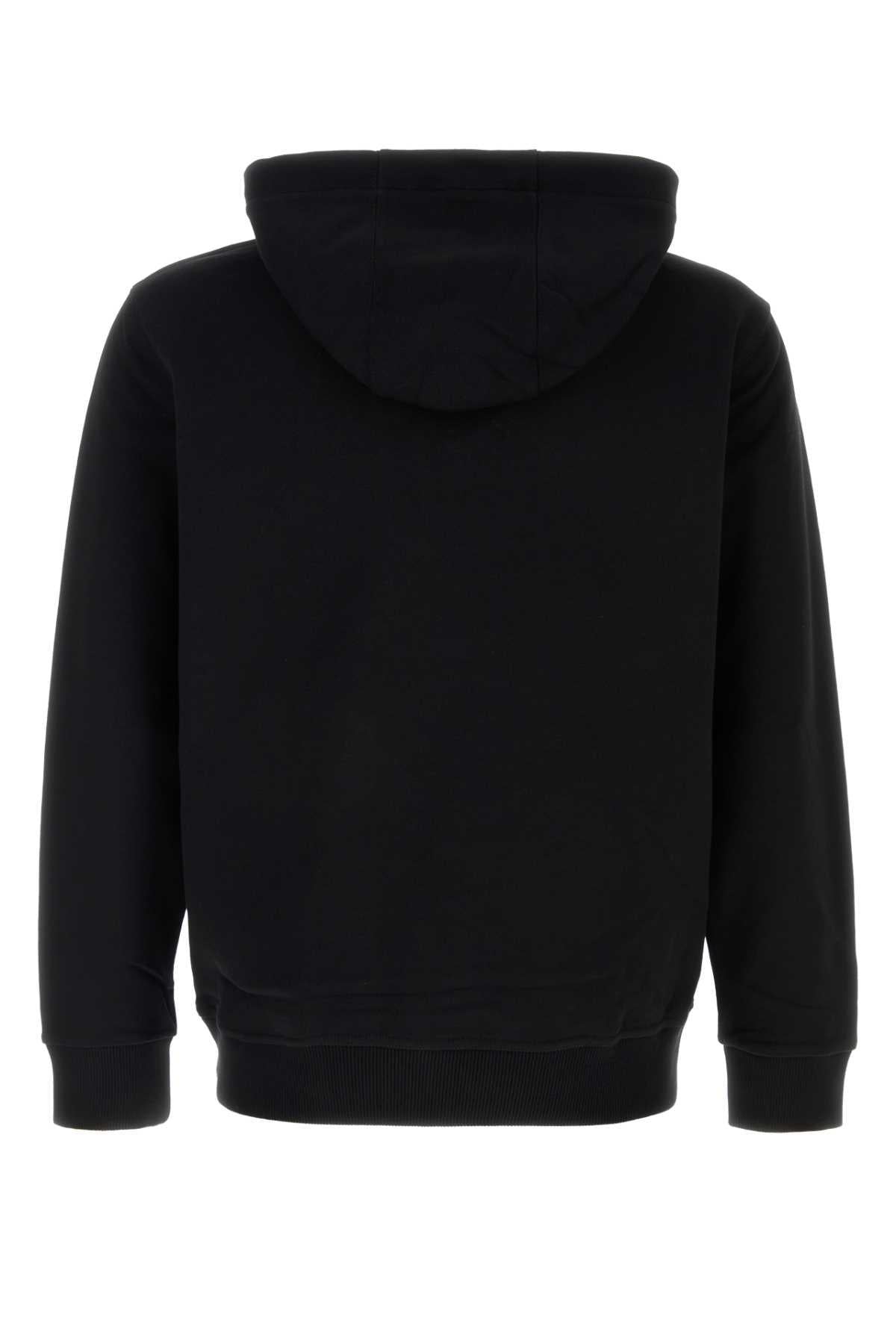 BURBERRY Black Cotton Logo Hoodie for Men