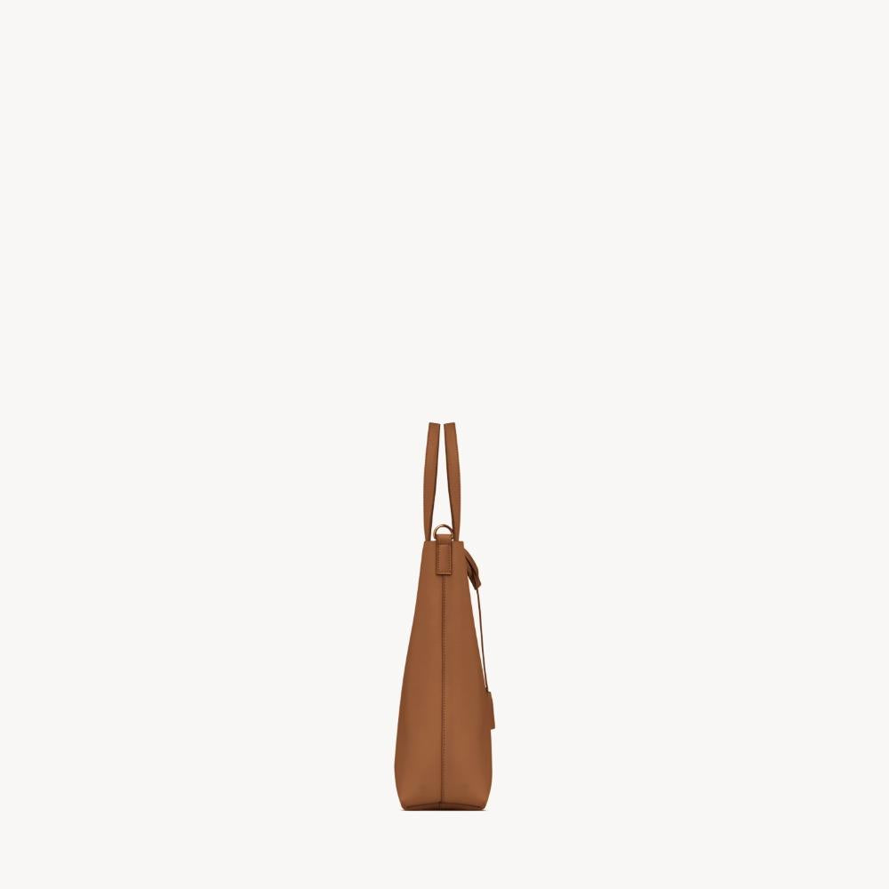 Saint Laurent Leather Shopping Tote Bag Brick Color Unisex