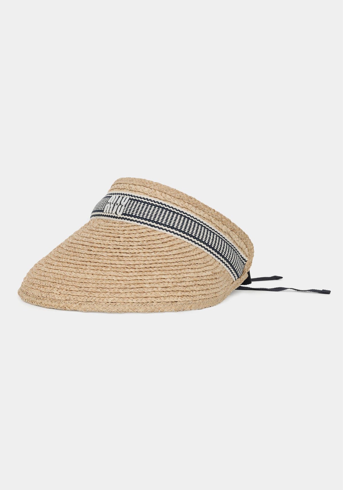 Miu Miu Natural Blue Raffia Sun Visor Hat 5HV023 2IH4 F075R