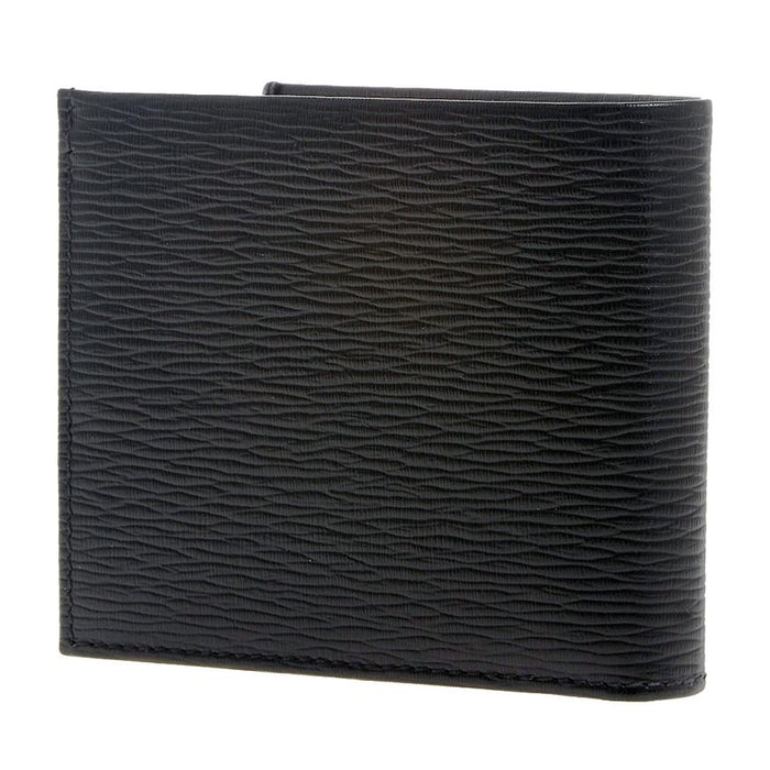 Ferragamo Gancini Leather Bifold Wallet Black/Nero Dark Rain Men