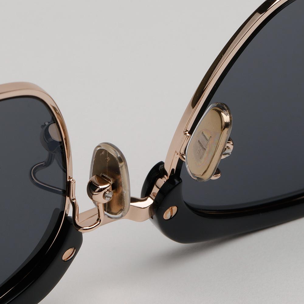 TOM FORD Black Gold Browline Asian Fit Square Sunglasses TF1165K 01A