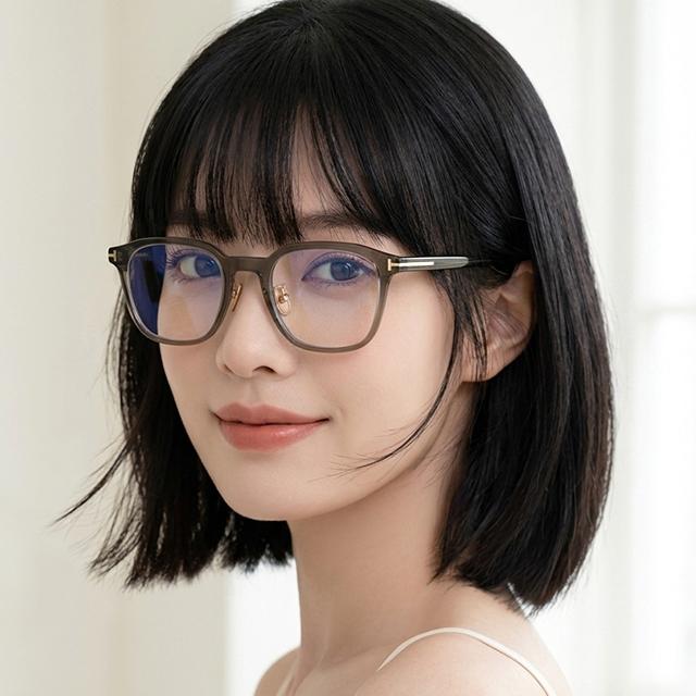 TOM FORD Blue Light Blocking Square Acetate Eyeglasses Unisex Gra TF6154 K B 020