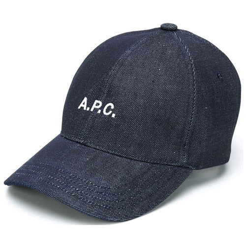 A.P.C. Indigo Charlie Logo Embroidered Cap