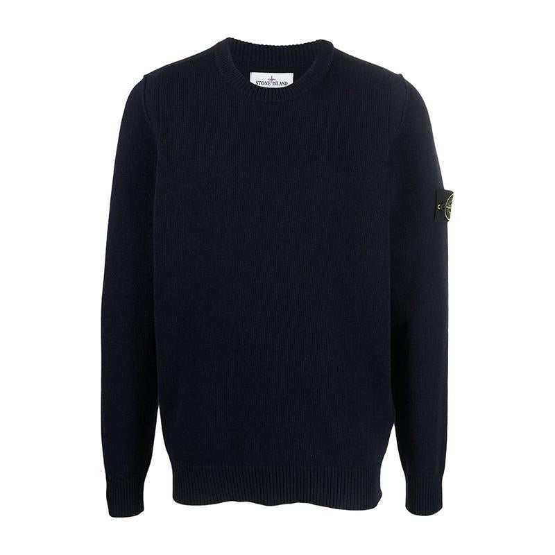 STONE ISLAND Lambswool Crewneck Sweater Navy Men's