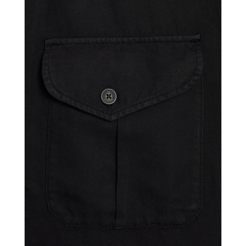 CP Company Men's Cotton Linen Blend Long Sleeve Shirt