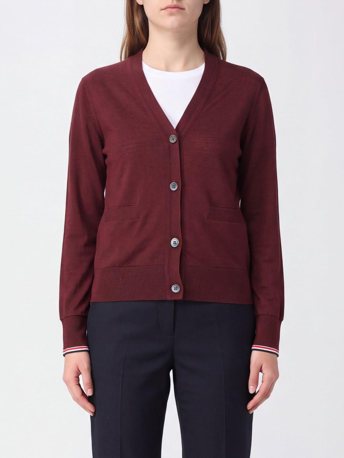 THOM BROWNE Wool Cashmere Cardigan Red Women