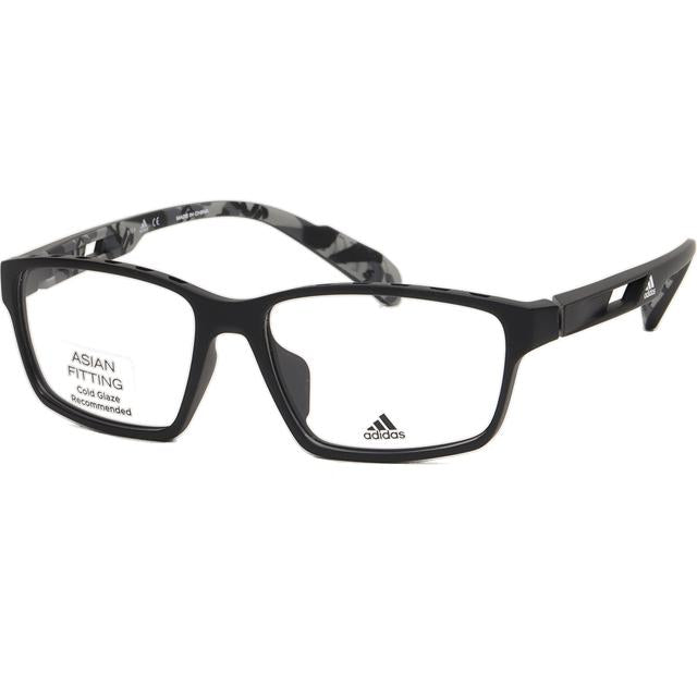 Adidas Black Square Acetate Asian Fit Eyeglass Frames Unisex SP5004F 002