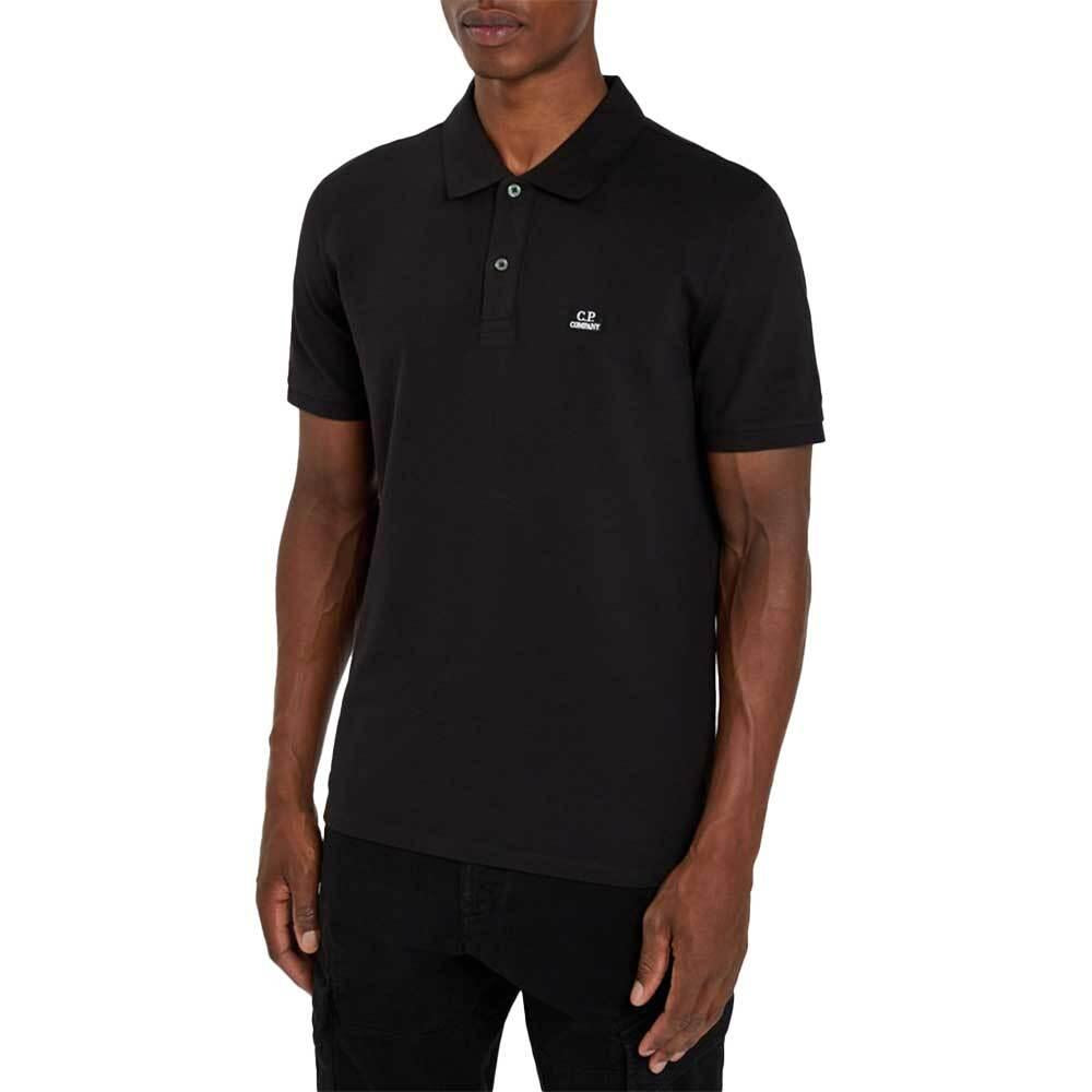 CP Company Jersey Short Sleeve Polo Shirt Black Men