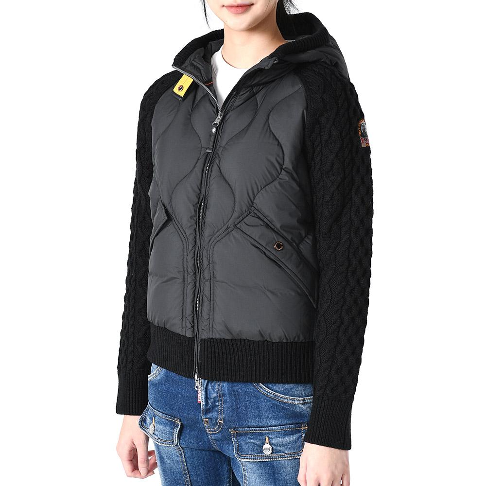 Parajumpers Knit Mix Padded Hooded Zip Jacket Black