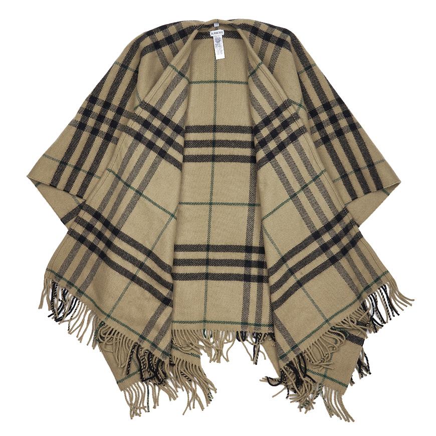 BURBERRY Women Check Fringe Cape Poncho 8090880 ST GC CATEY CAPE C1167
