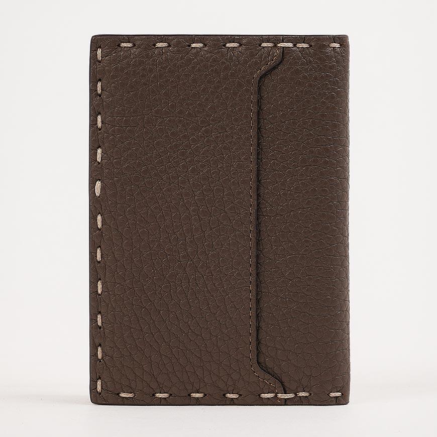 FENDI Men’s Selleria Leather Cardholder Wallet Navy