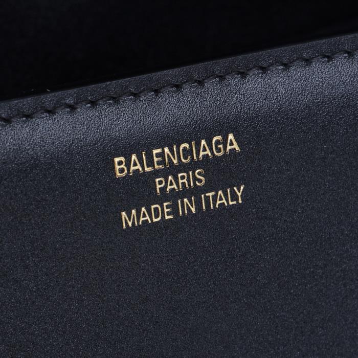 BALENCIAGA Lady Small Flap Shoulder Bag Black Leather