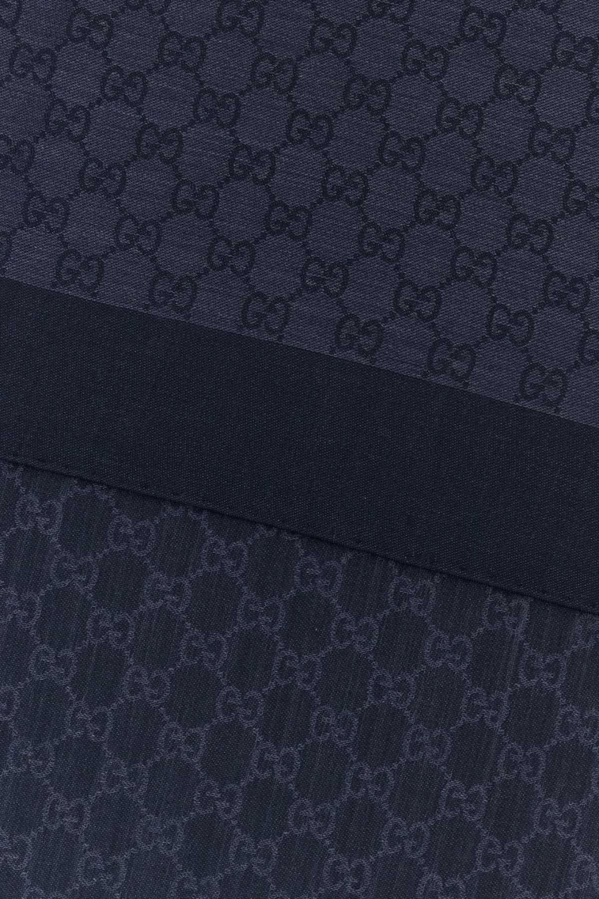 GUCCI Blue Wool Scarf