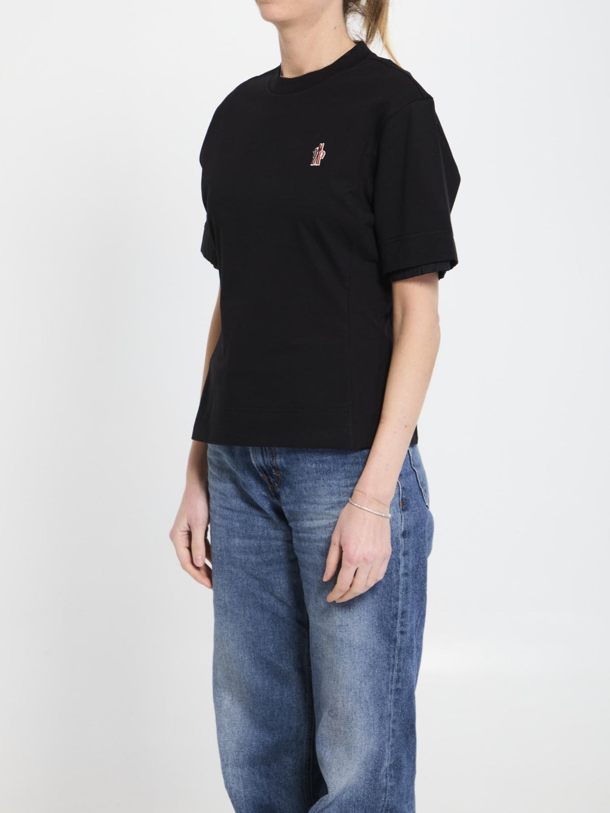 Moncler Black Cotton Short Sleeve T-Shirt