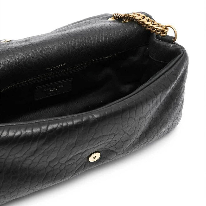 Saint Laurent Calypso Grain Lambskin Shoulder Bag Black