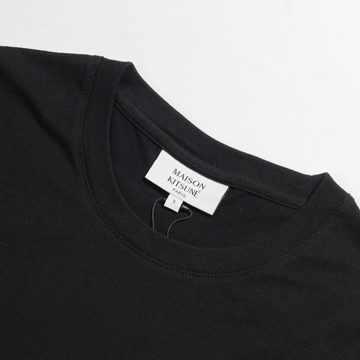 Maison Kitsune Fox Head Logo Black Short Sleeve T-Shirt Women