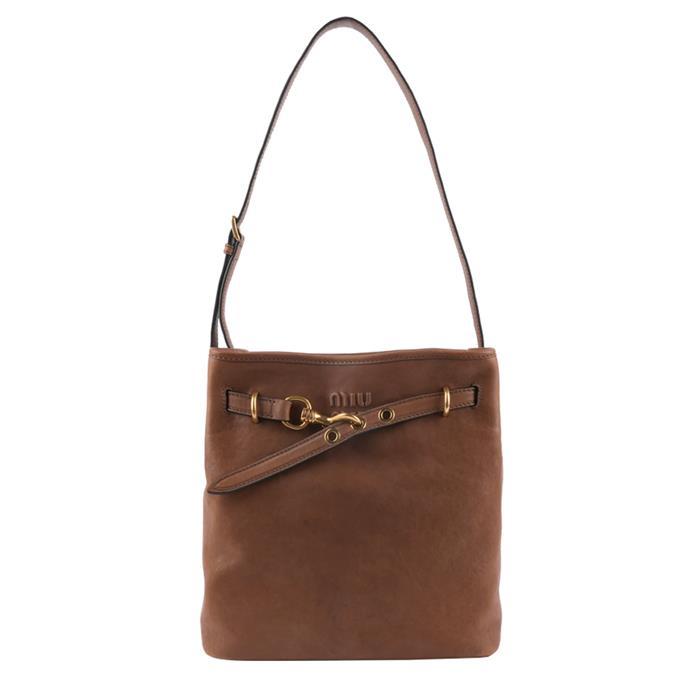 Miu Miu Nappa Leather Avantageur Bucket Tote Bag F0316