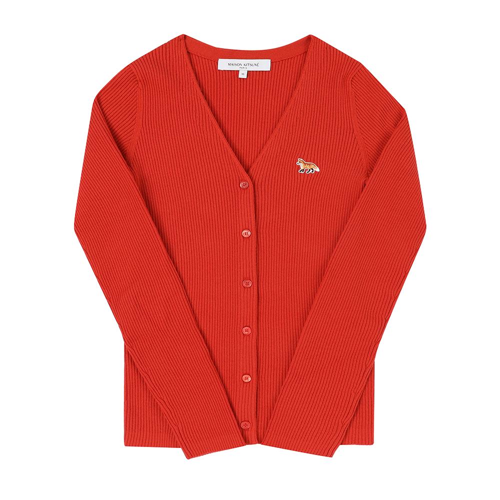 Maison Kitsune Baby Fox Patch Ribbed Women’s Cardigan NW00507KT1091 P653