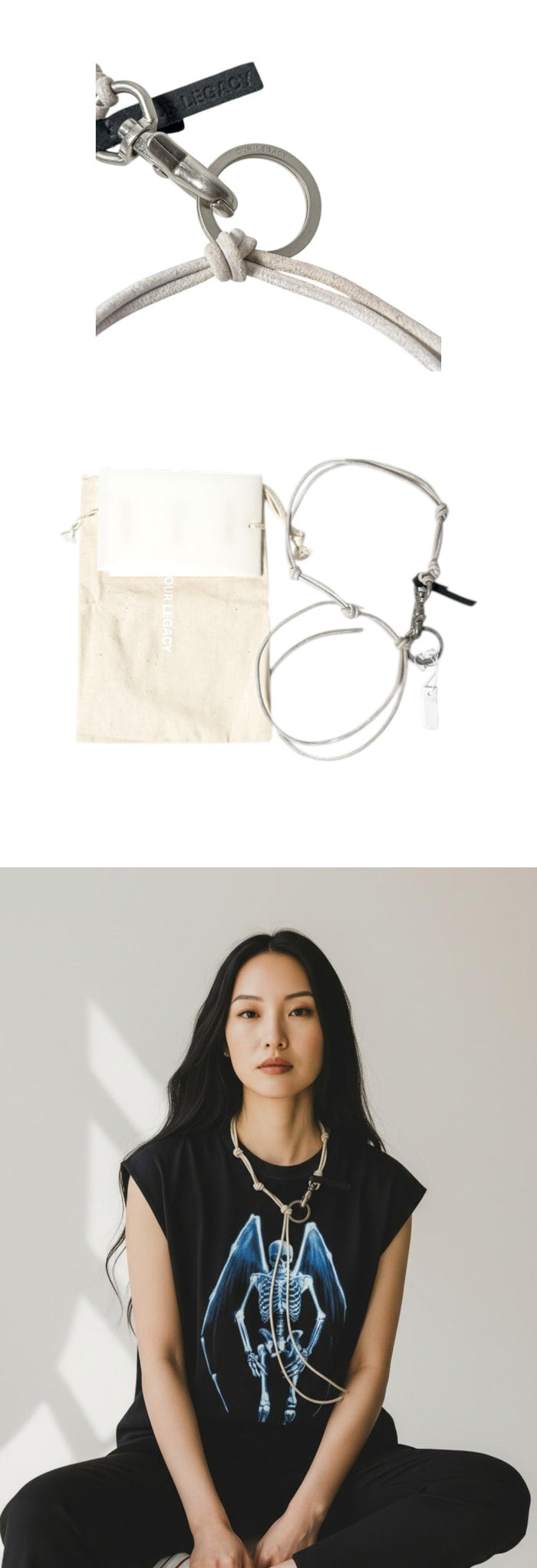 OUR LEGACY Ecru Leather Ladon Necklace/Pendant