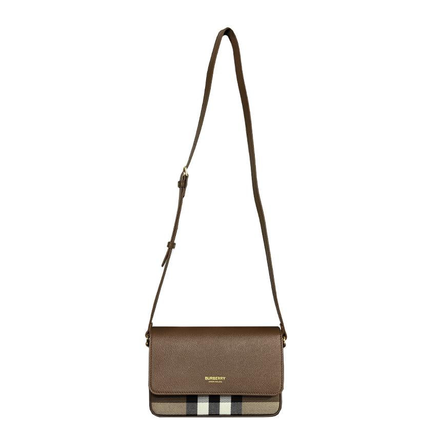 BURBERRY Mini Crossbody Bag New Hampshire Check Brown 80845001 81072701