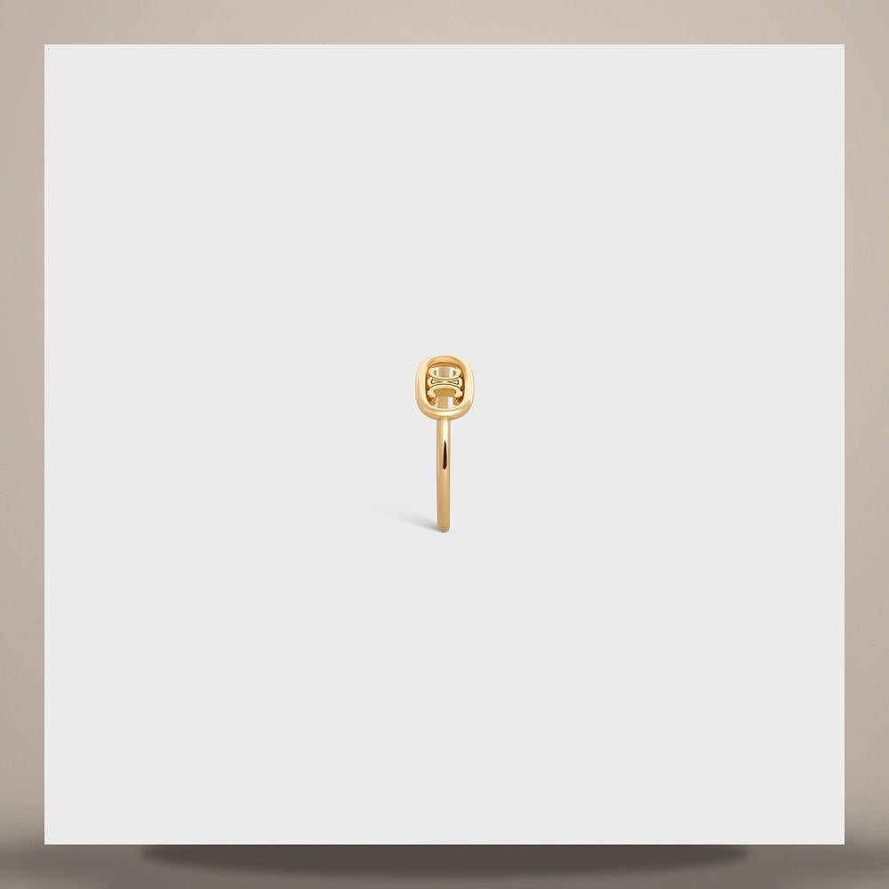 CELINE Yellow Gold Triple Line Diamond Earrings 460EJ6GYD 37YW