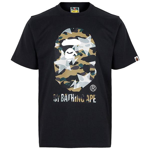 BAPE Black Yellow Ape Head Camo T-Shirt 001TEM301023M BLACK YELLOW