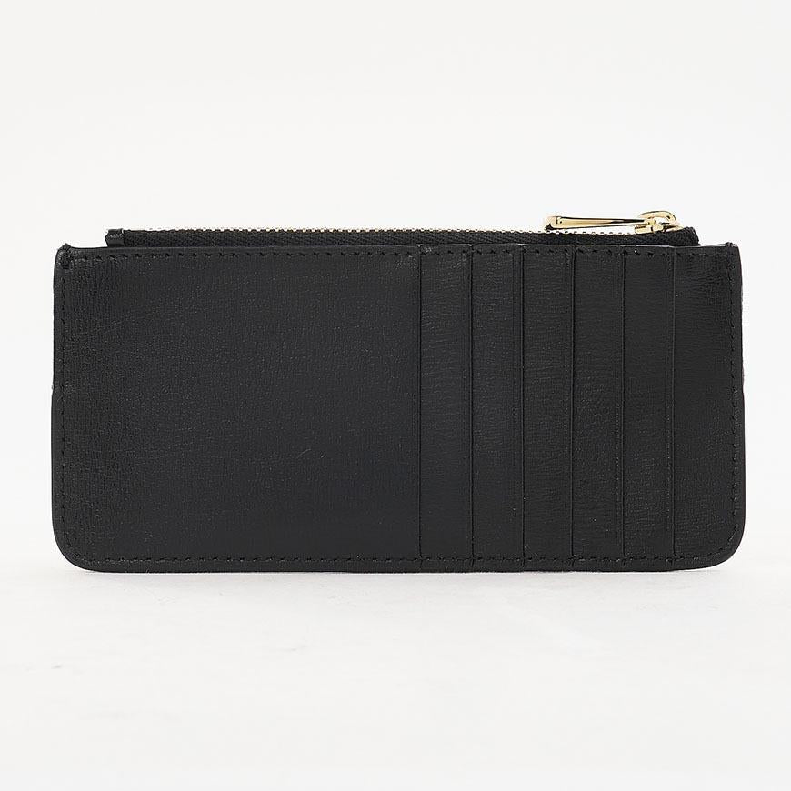 Ferragamo Vara Bow Leather Card Holder Black Women