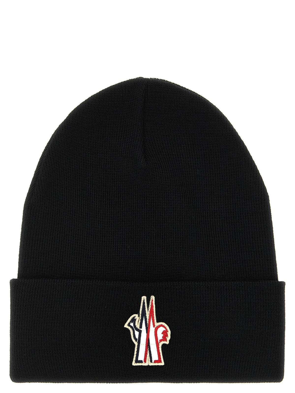 Moncler Black Wool Rib Knit Beanie