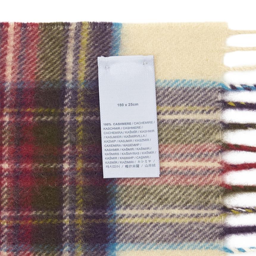 Johnstons of Elgin Tartan Cashmere Scarf Unisex KU0010 HESSIAN