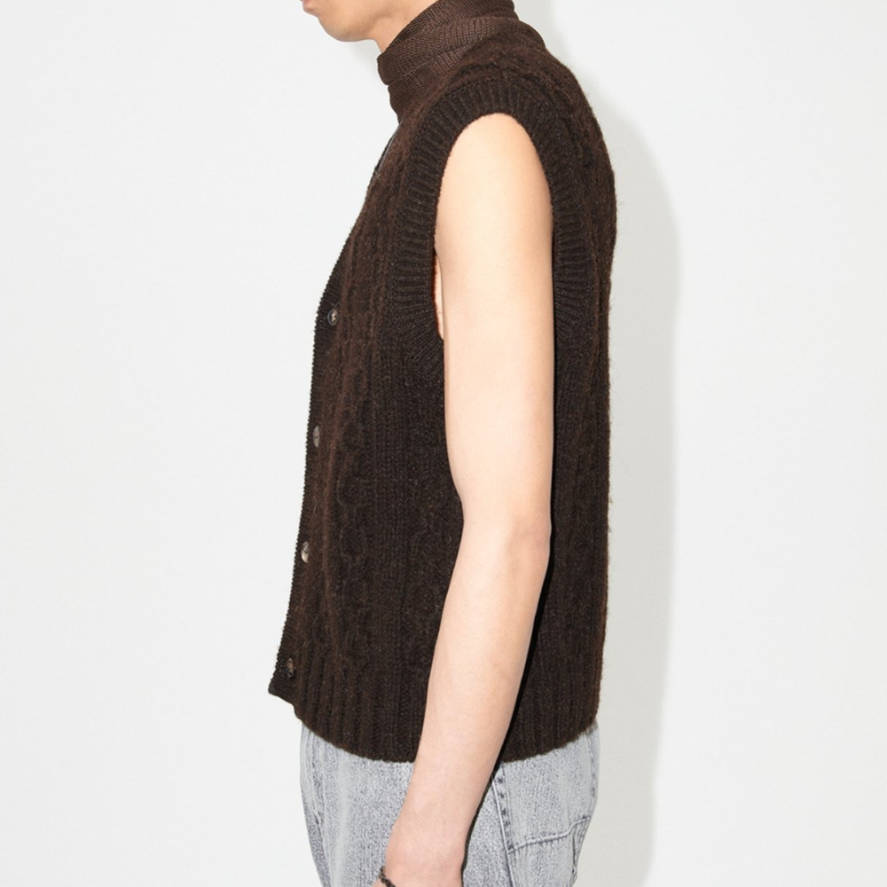 OUR LEGACY Brown Rugrat Knit Vest Men