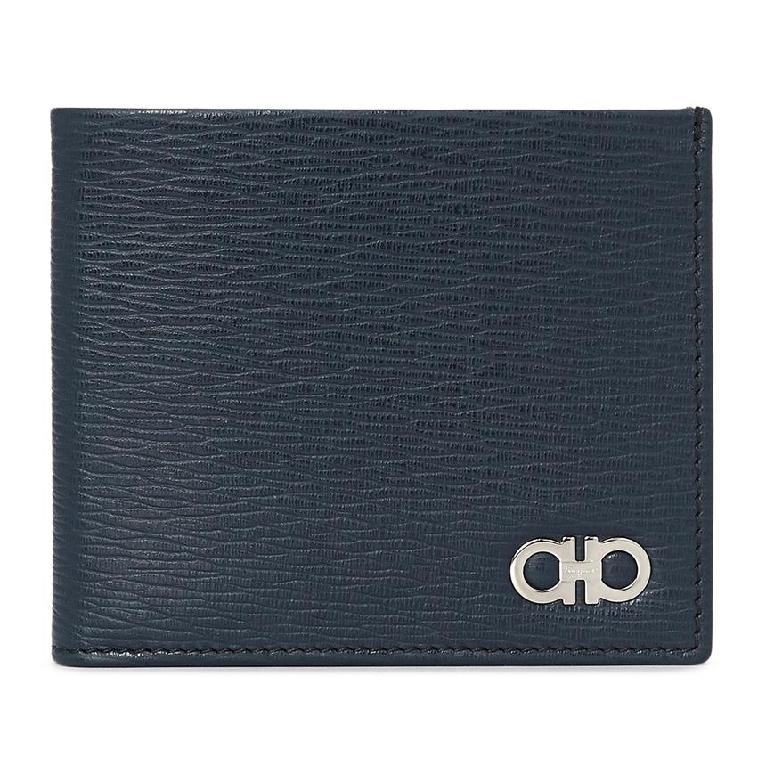 Ferragamo Gancini Men’s Leather Bifold Wallet 66 A063 DEEP OCEAN 0744850
