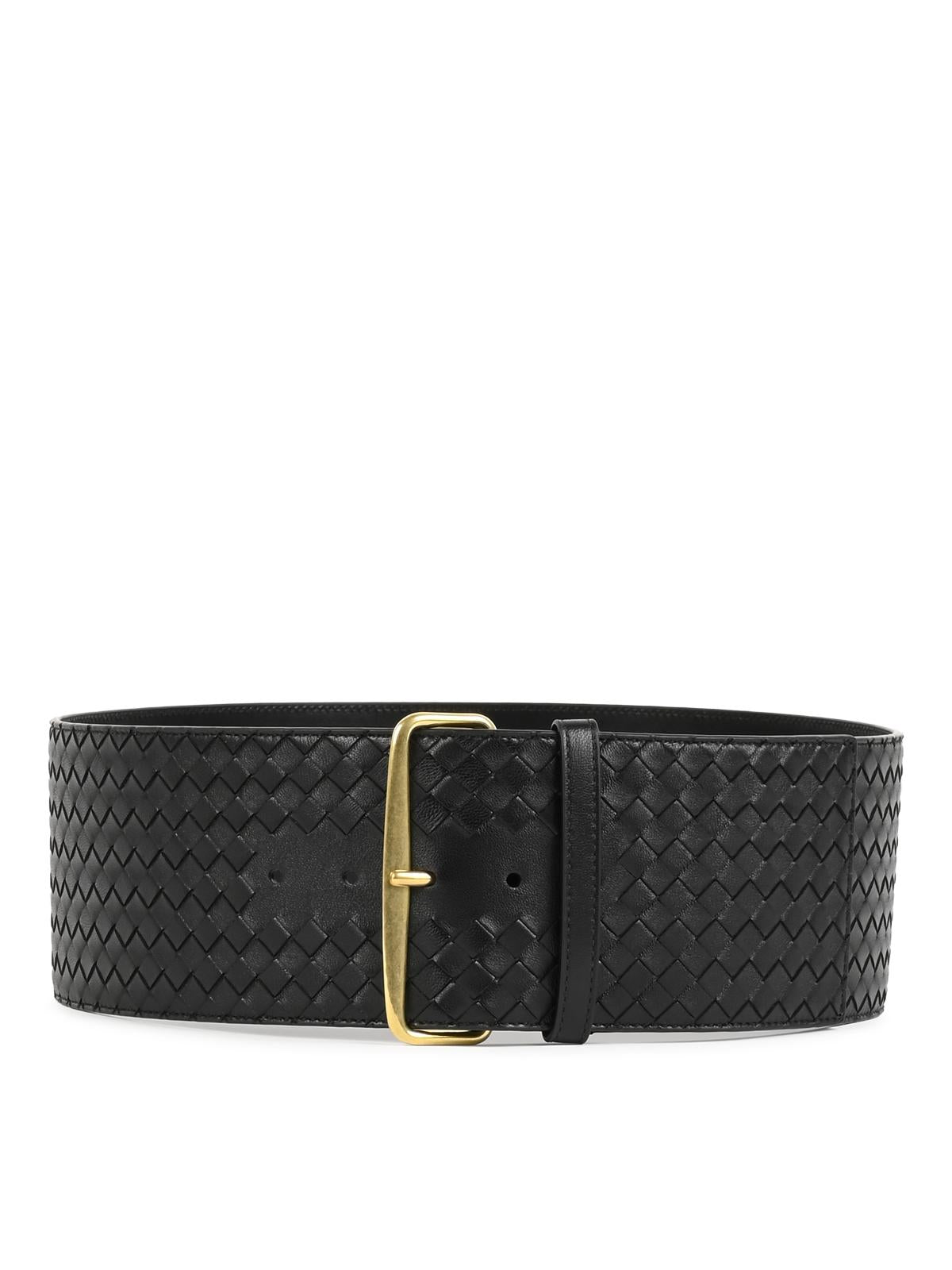 Bottega Veneta Black Leather Belt