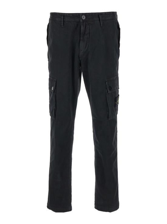 STONE ISLAND Cotton Cargo Pants for Men 8115303L1A0129 BLACK DOM