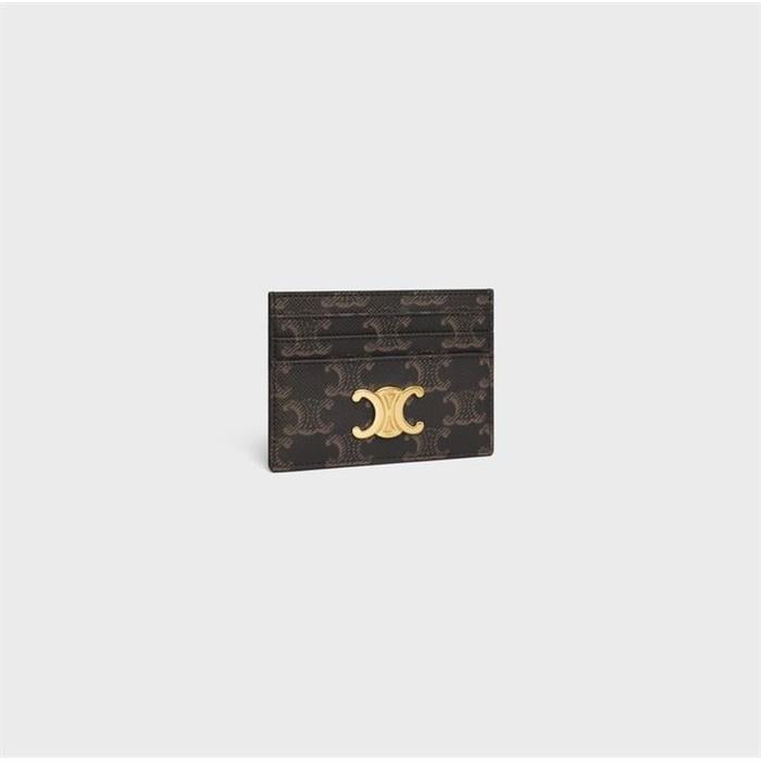 CELINE Triomphe Leather Card Holder 10L832CQH