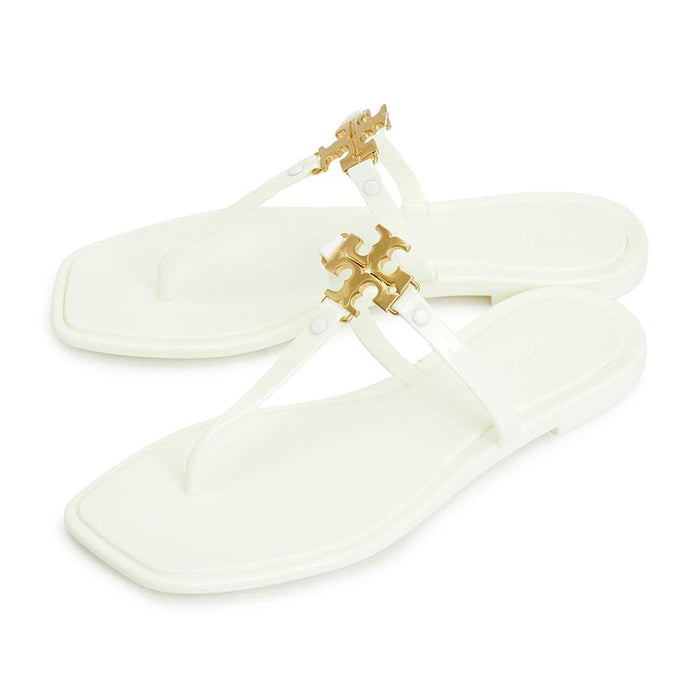 Tory Burch Roxanne Thong Sandals White Leather Slippers