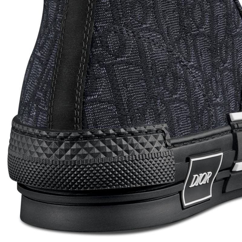 DIOR Black White Canvas High-Top Sneakers for Men 3SH126ZSA H969
