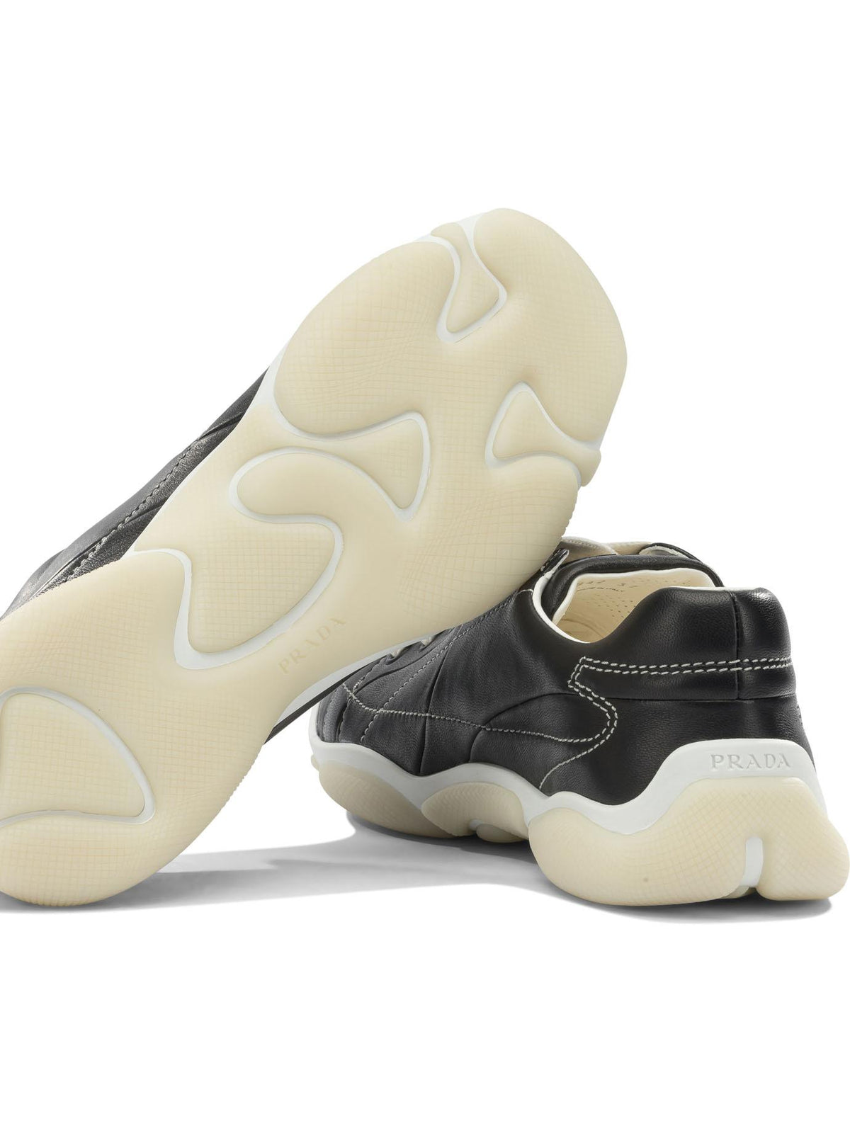 PRADA Leather Low-Top Sneakers White