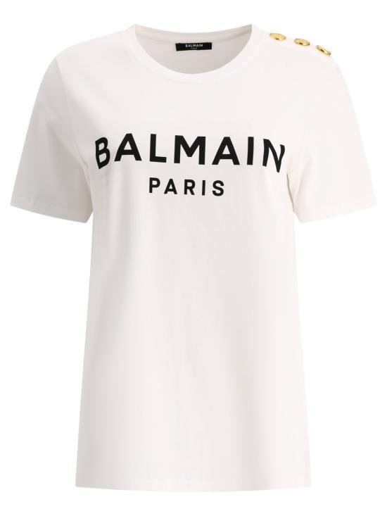 Balmain White Short Sleeve T-Shirt BF1EF005BB 02GAB