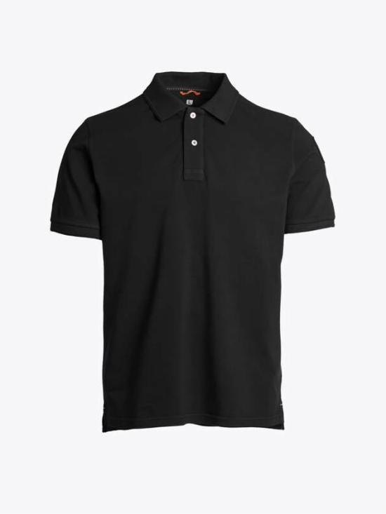 Parajumpers Cotton Polo Shirt for Men 24SSPMPOPO01541 BLACK DOM