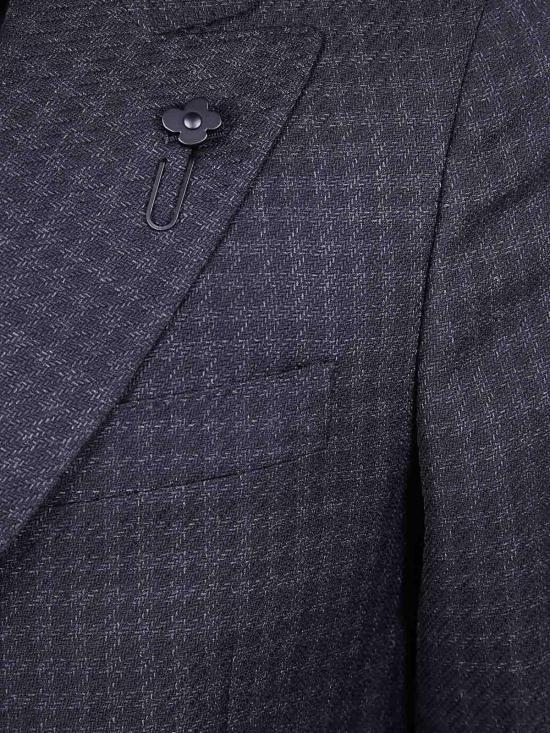 LARDINI Men’s Wool-Blend Tailored Jacket CN688AE AAIF65515 950BL NERO DOM