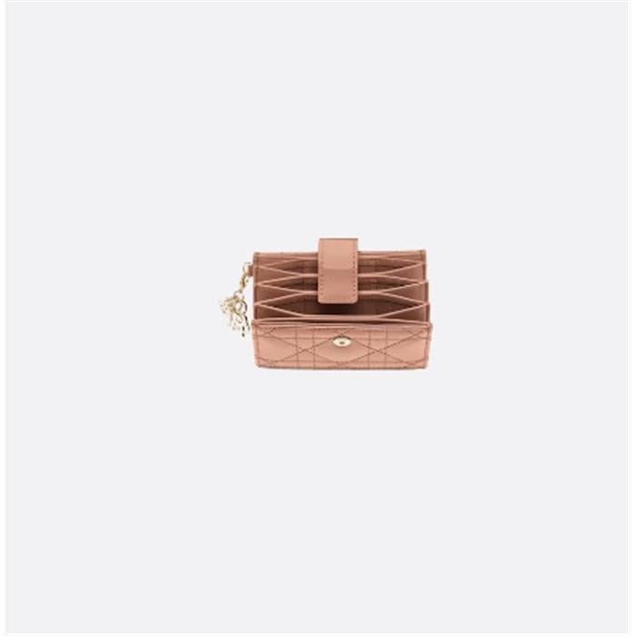 DIOR Lady Dior Jasmine Leather Card Holder Wallet