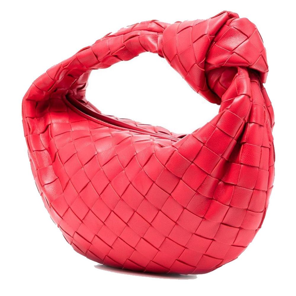 Bottega Veneta Intrecciato Mini Jodie Leather Top Handle Tote Bag Pink