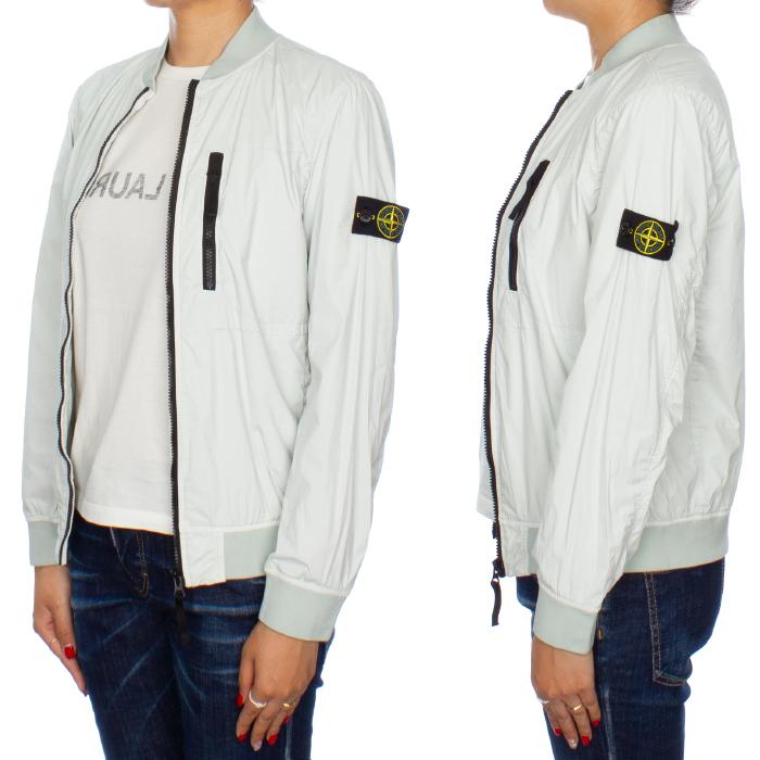 STONE ISLAND Women’s Bomber Jacket with Logo Patch Navy