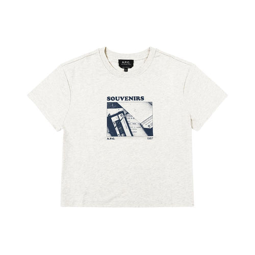 A.P.C. Women’s Short Sleeve T-Shirt F26436 PAA HEATHERED ECRU