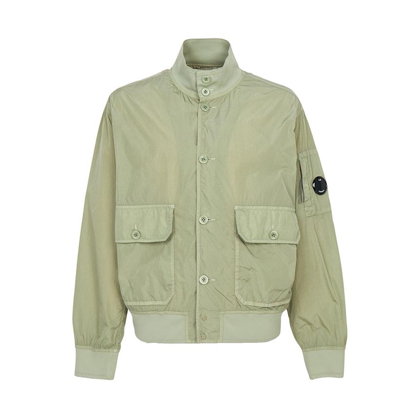 CP Company Men’s Bomber Jacket Green Nylon Zip-Up