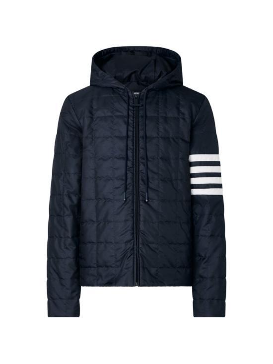 THOM BROWNE Wool Blend Outerwear Jacket Navy