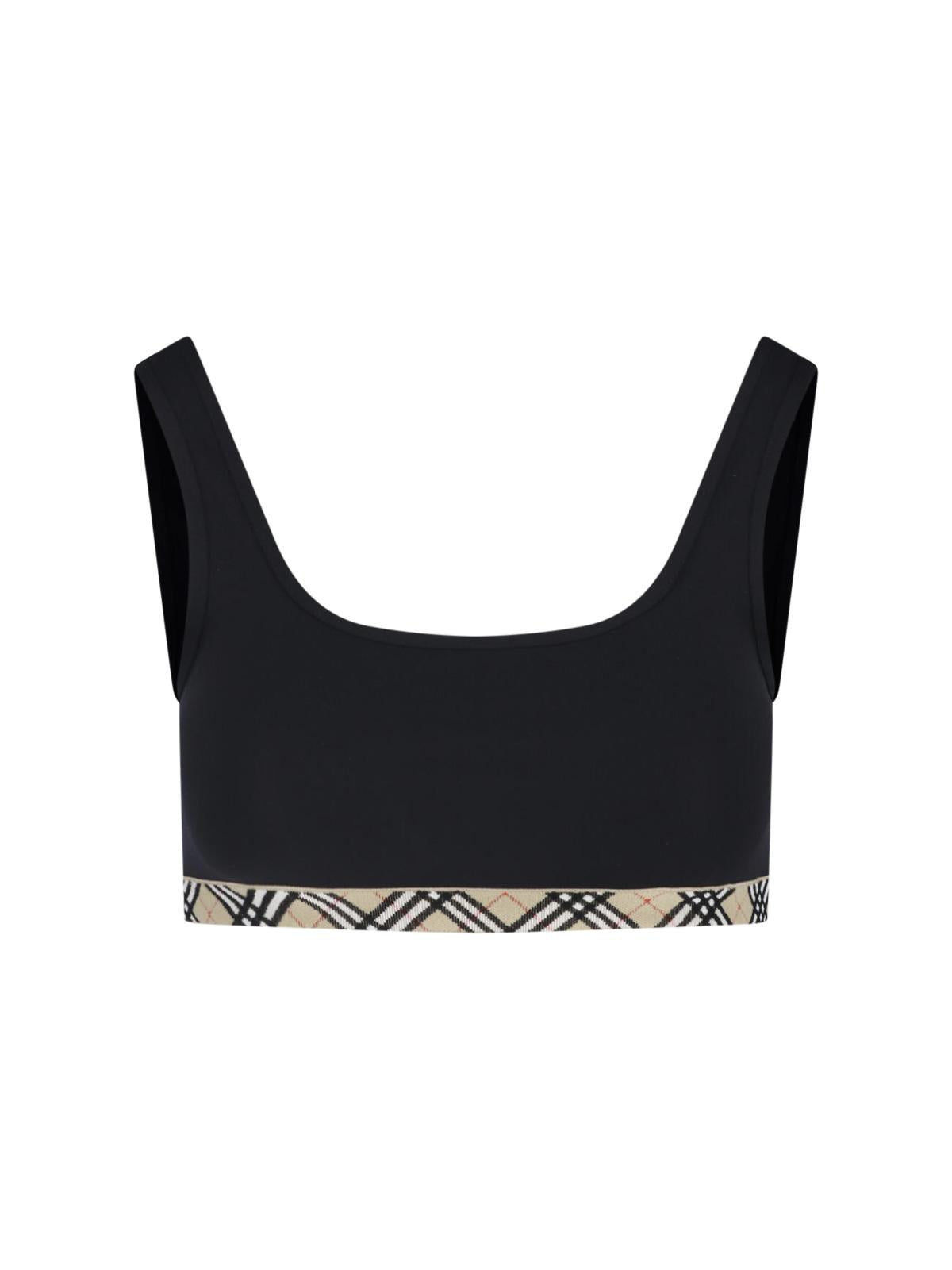 BURBERRY Black Check Bikini Swimwear