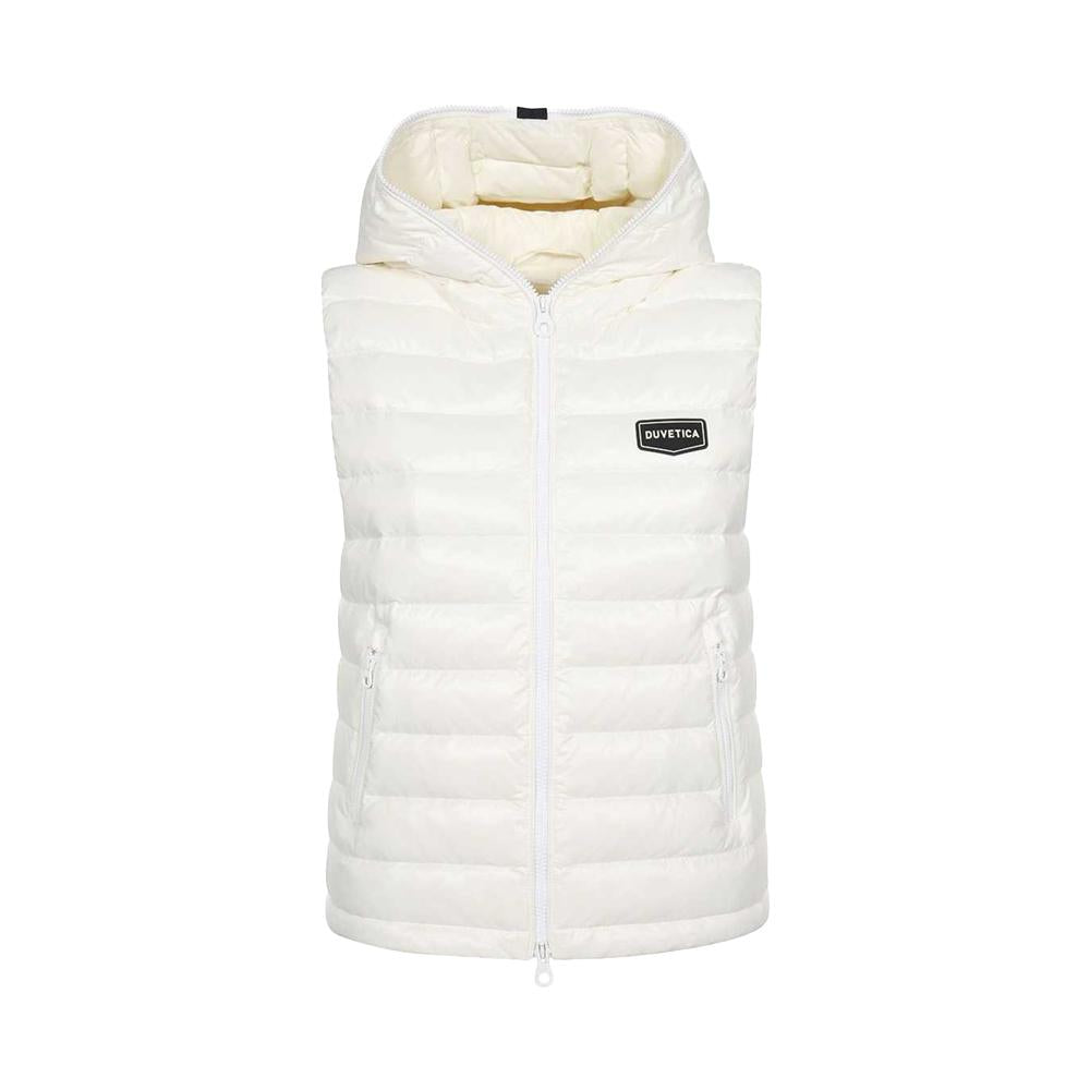 Duvetica White Logo Patch Hooded Down Vest