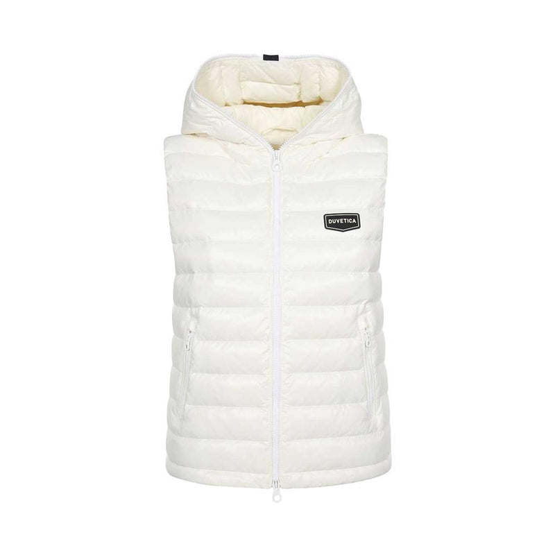 Duvetica White Logo Patch Hooded Down Vest