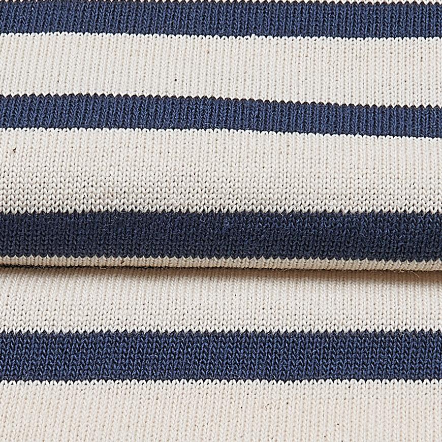Saint James Unisex Ecru/Navy Striped GUERANDE T-Shirt